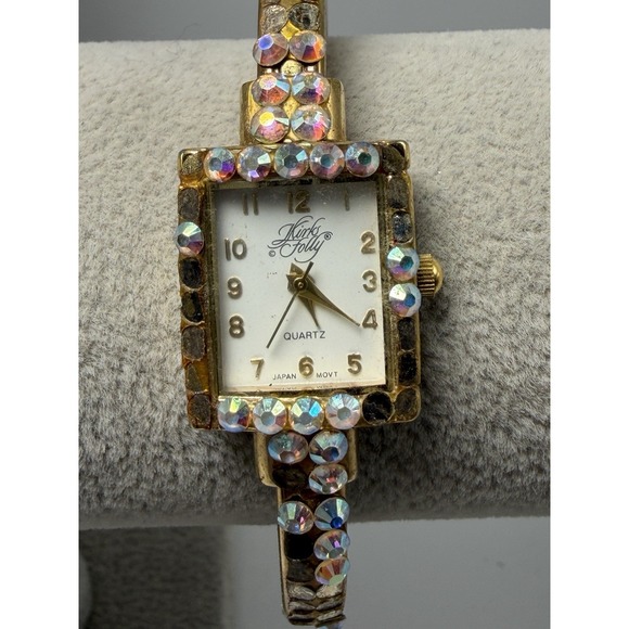 Kirks Folly Accessories - Missing Stones Kirks Folly Cuff Rhinestone Ladies Watch New Battery 19MM 6"